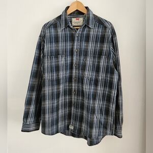 Vintage Levis Plaid Button Down Shirt Mens Medium Western 80s